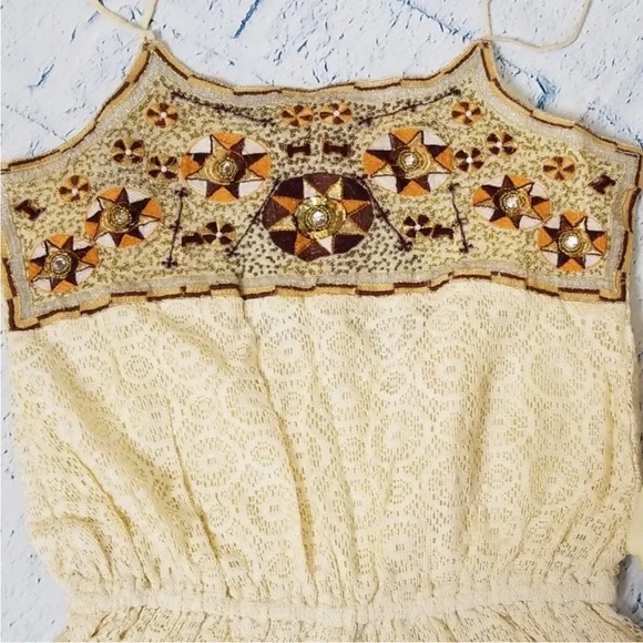 NWT RAGA Paolo Beaded Boho Shorts Romper - Picture 3 of 4